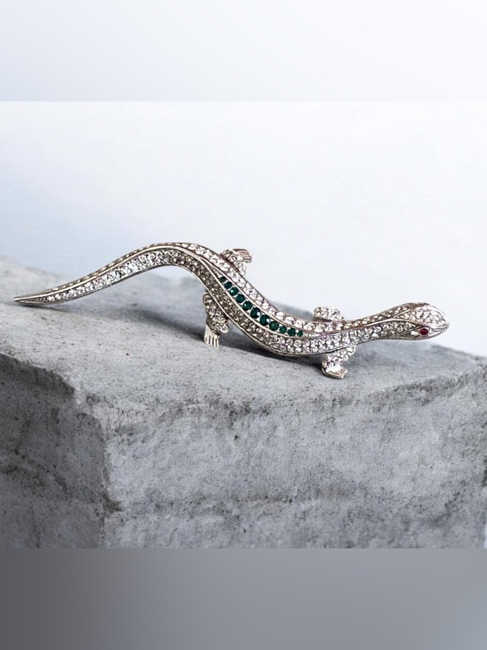 Vintage Attwood and Sawyer(A&S) silver plated lizard brooch